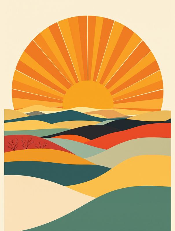Mid-century — sunburst